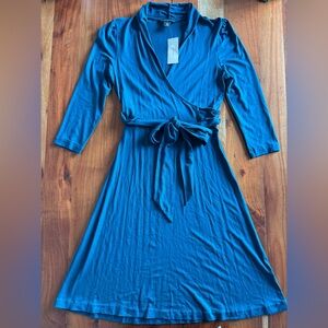 Banana Republic Teal Long Sleeve Wrap Dress
